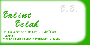 balint belak business card